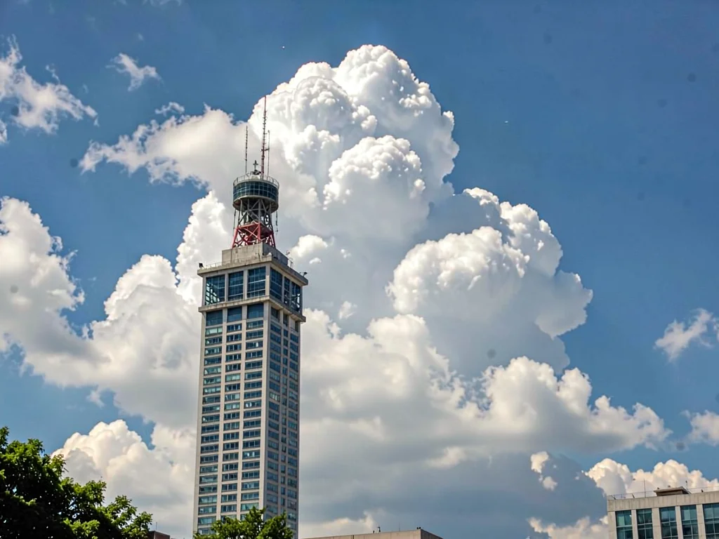 Towering cumulus reaching afternoon peak