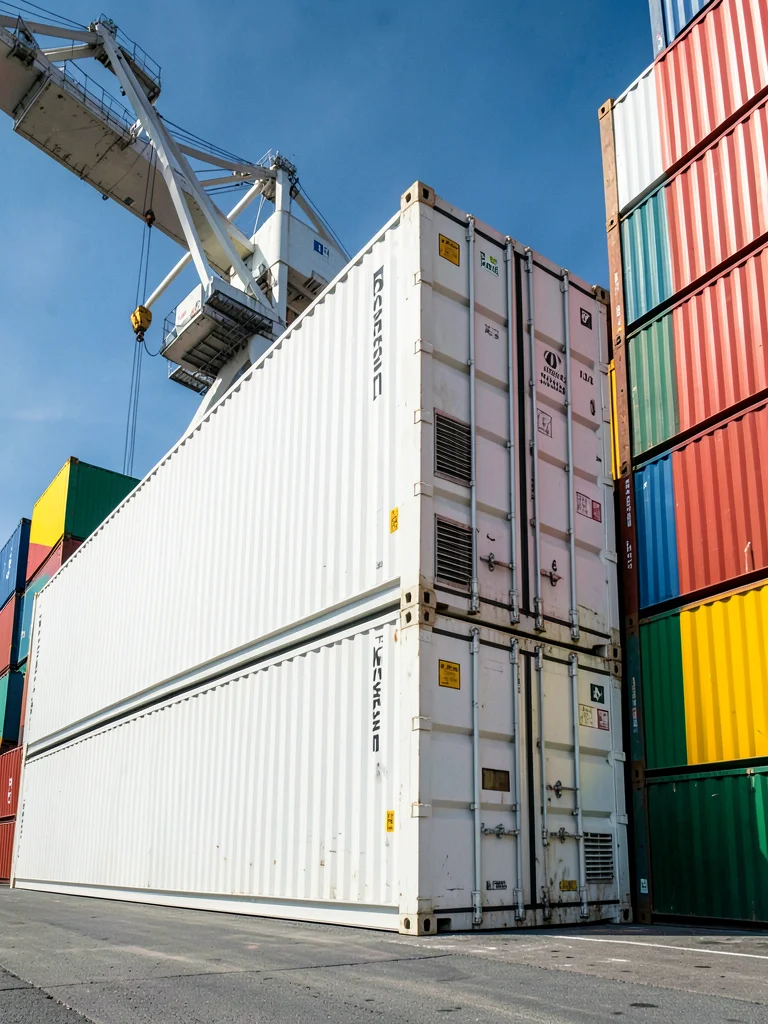 Reefer Container Ribbed White Portrait