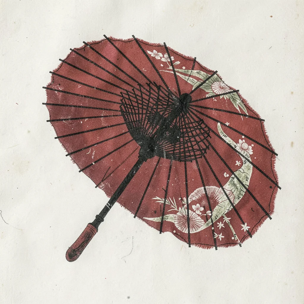 Japanese red umbrella