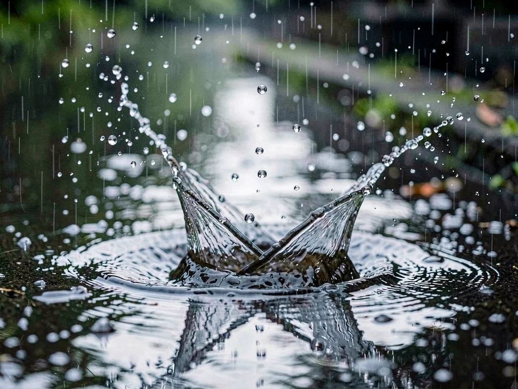 Drop merging with puddle surface