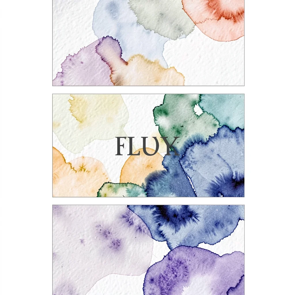 A magazine pull-quote vertical-strip layout of four abstract image plates stacke