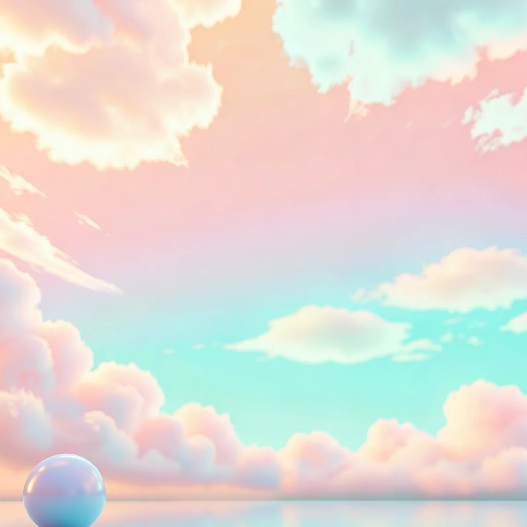 Dreamy abstract sky-only gradient transitioning peach to pink to aqua to turquoi