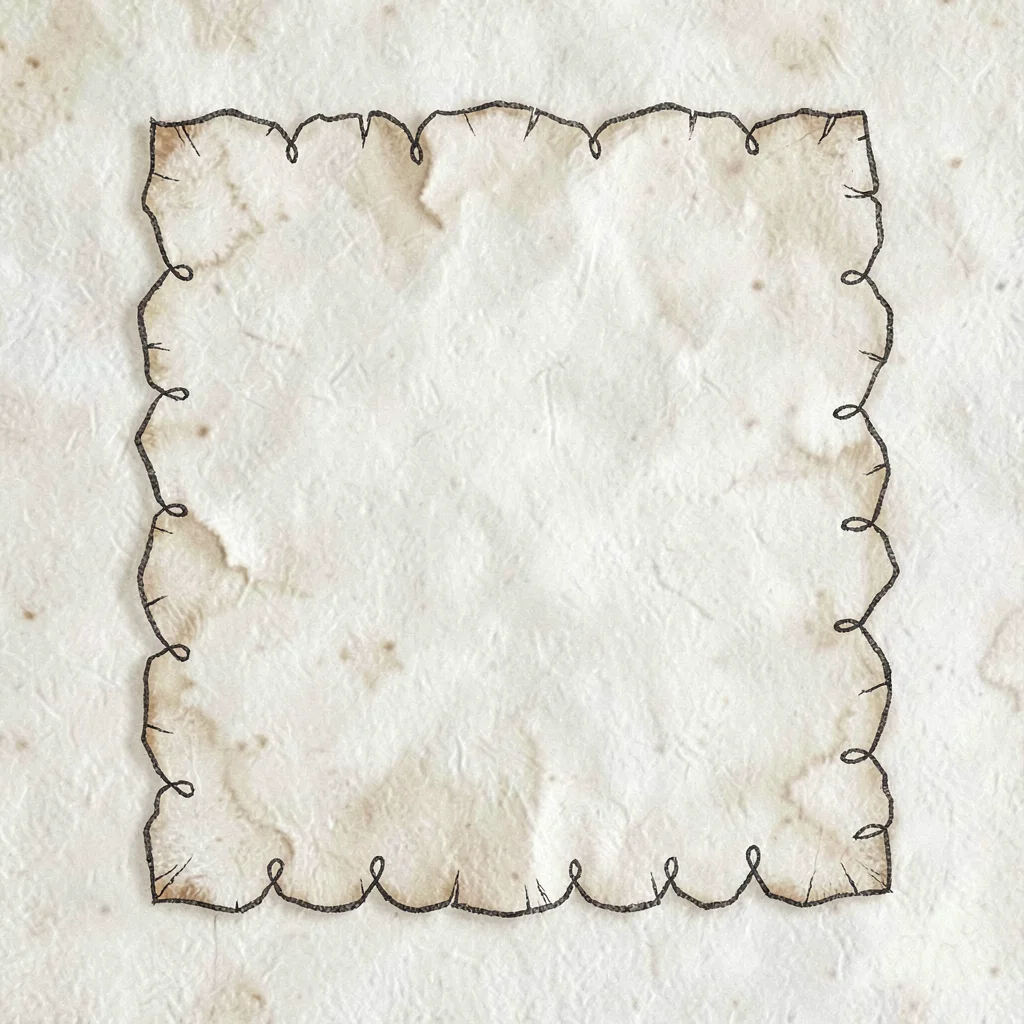 Parchment map detail of the transition zone quadrant with squiggle markers along