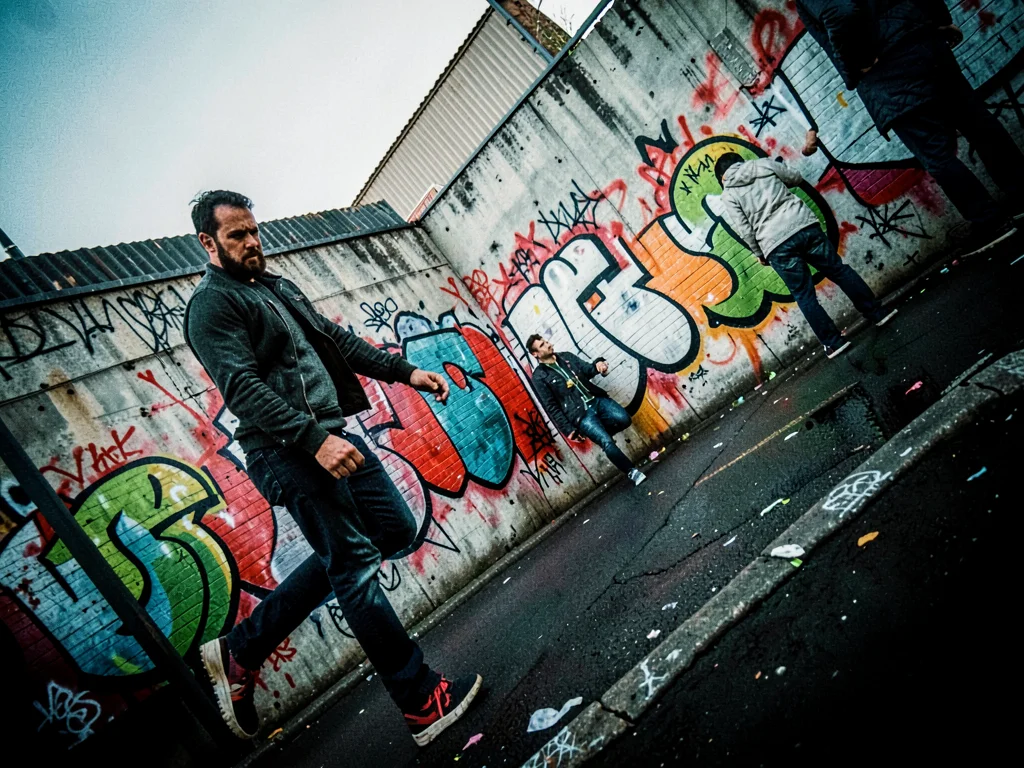 Graffiti wall dynamic angle