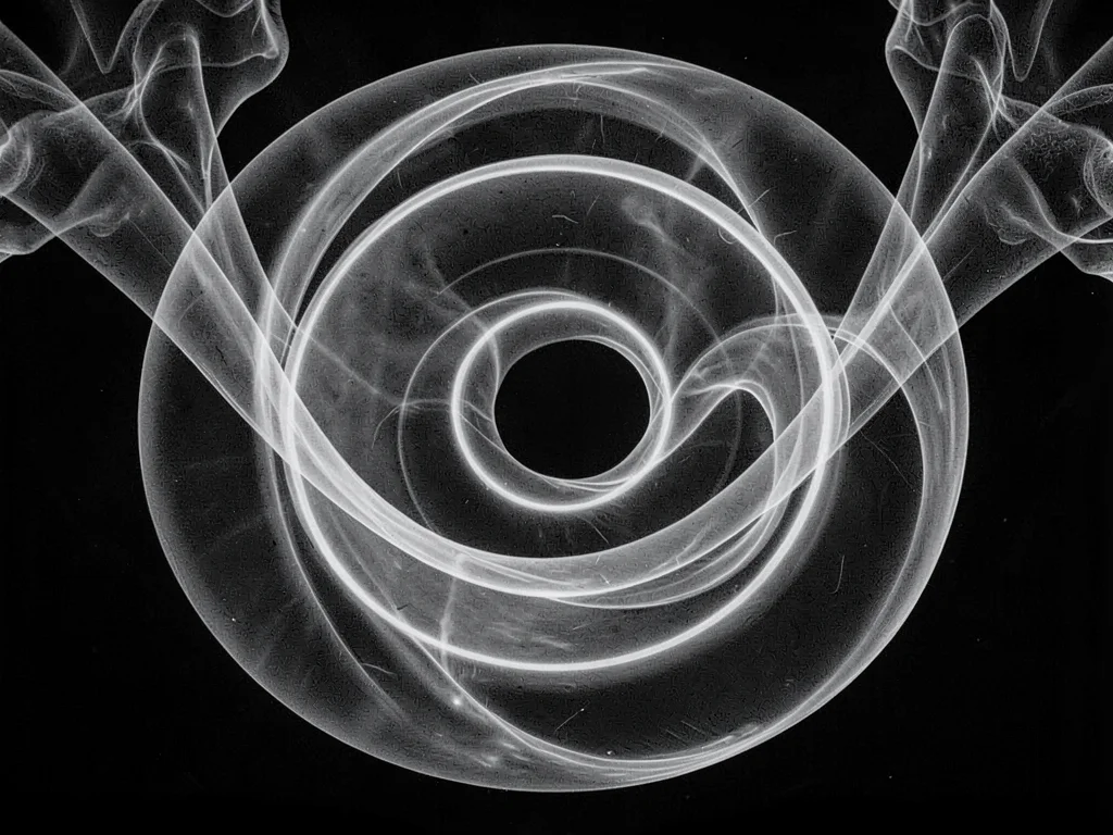 Breath visualization showing vortex ring formation