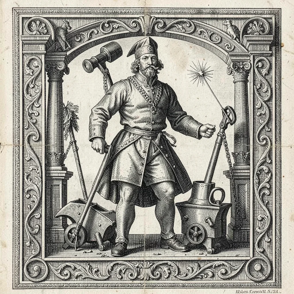 Industry with hammer and anvil