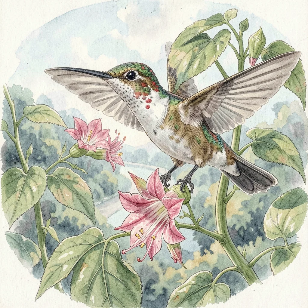 Ruby-throated hummingbird plate