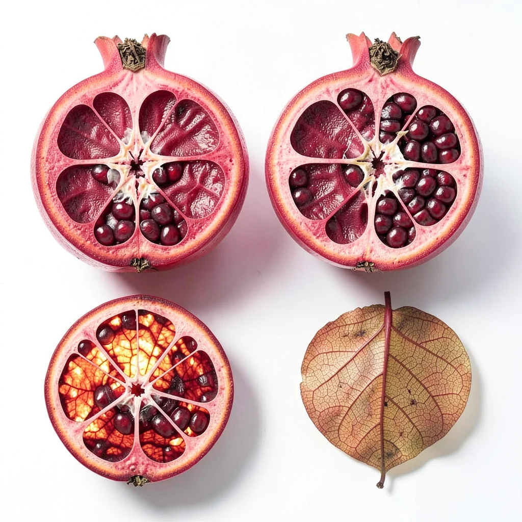 Pomegranate Cross-Section Ruby Seed Chambers