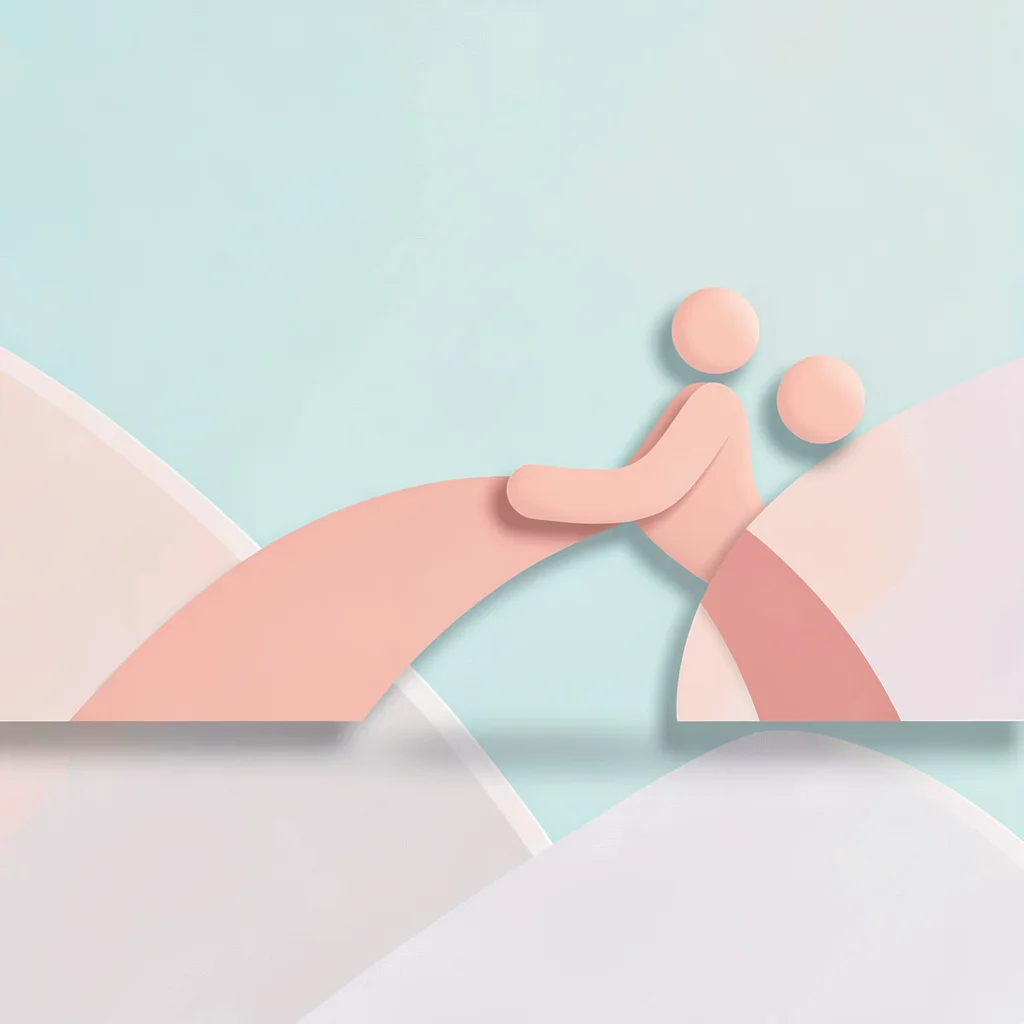 Flat-vector in-app header for a Connection category, stylized two abstract figur