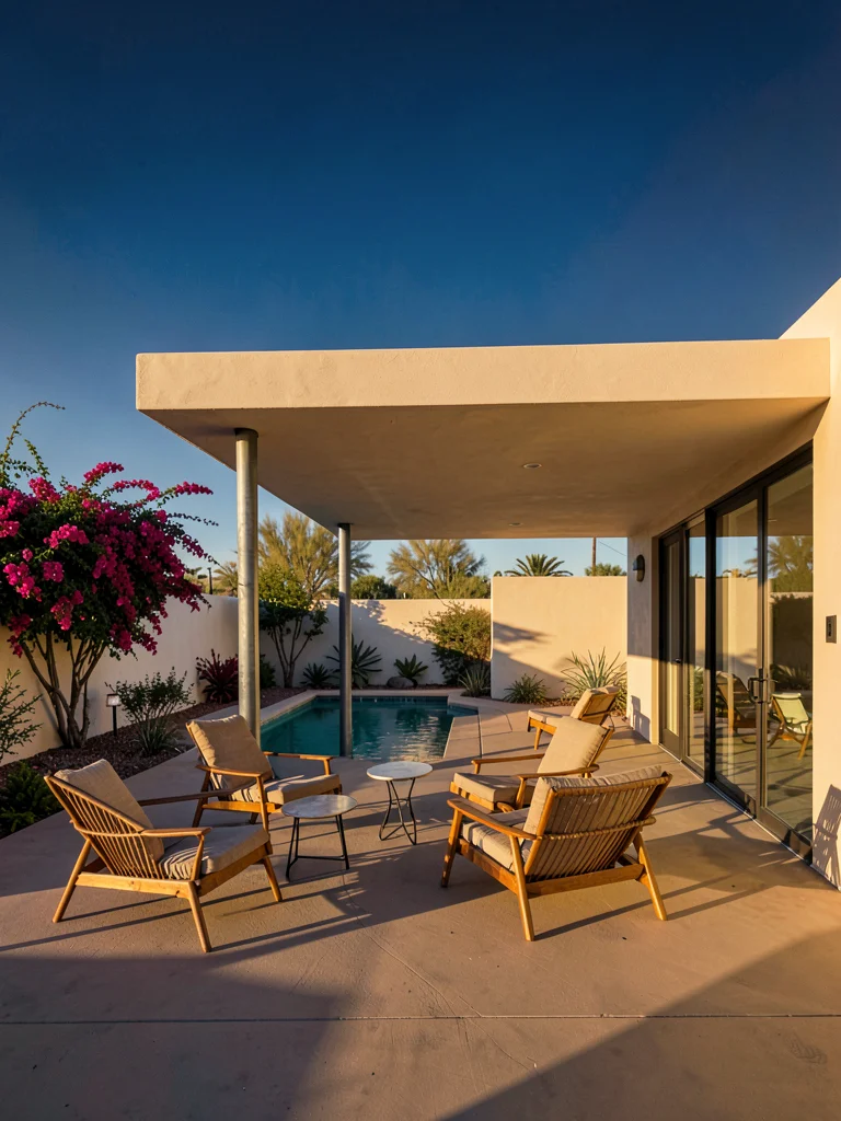 Mid-Century Patio Lounging