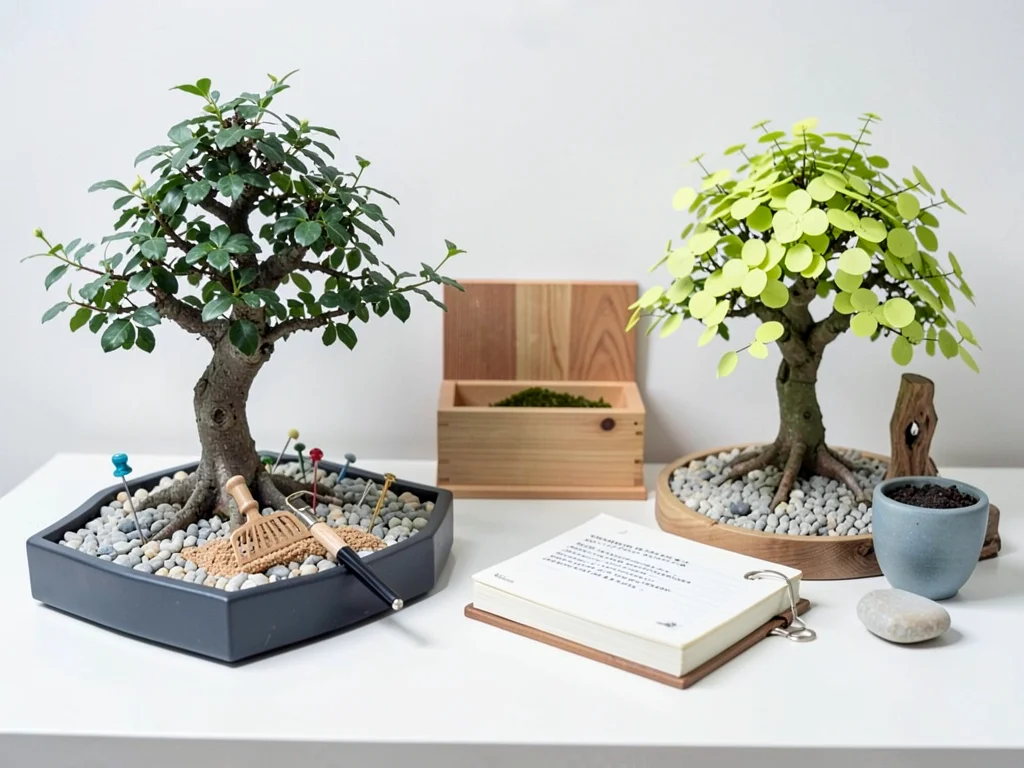 Corporate Zen Garden — Office Supply Bonsai Scene