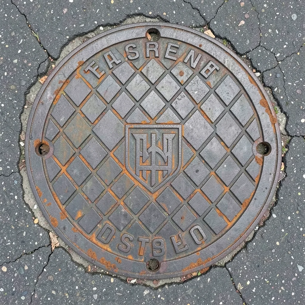 Diamond Grid Pattern Utility Cover