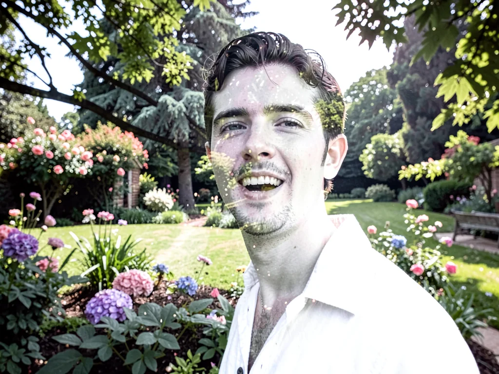 Garden with portrait suggested