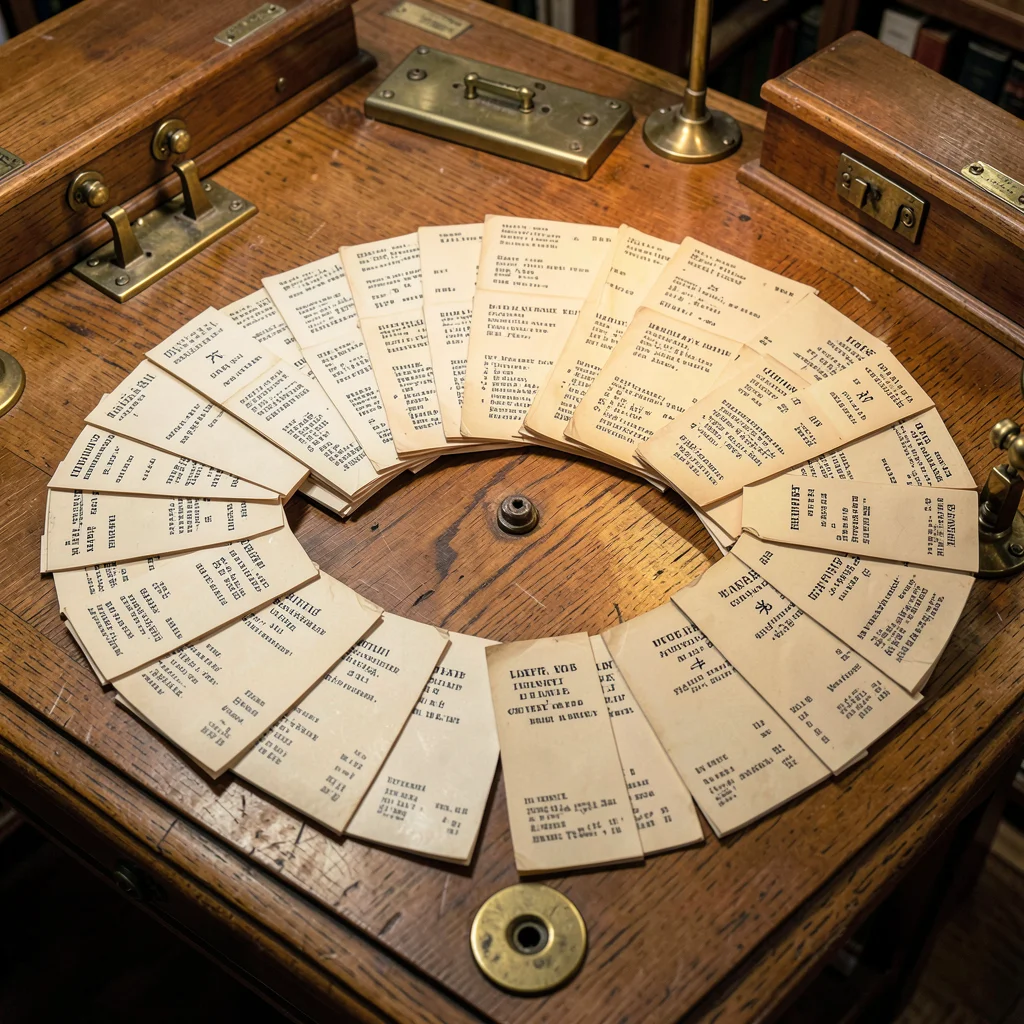 Overhead Fanned Index Cards on Table