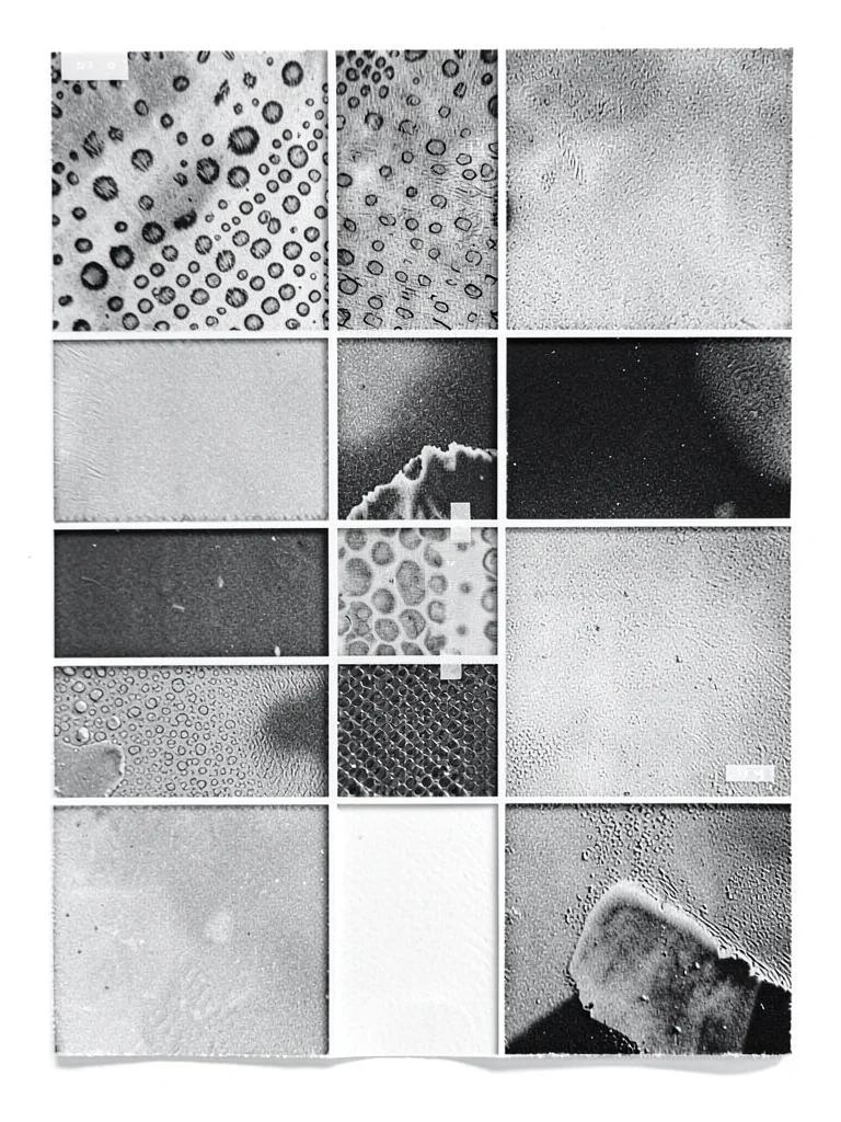 A chemigram with tape-grid resist — geometric zones of chemical reaction in silv