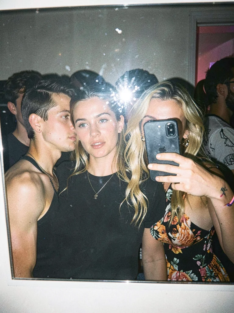 Club bathroom mirror selfie aesthetic
