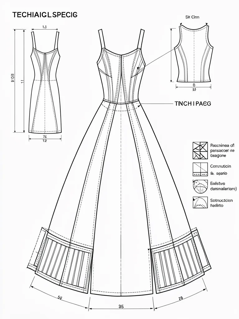 Evening gown flat boning hem