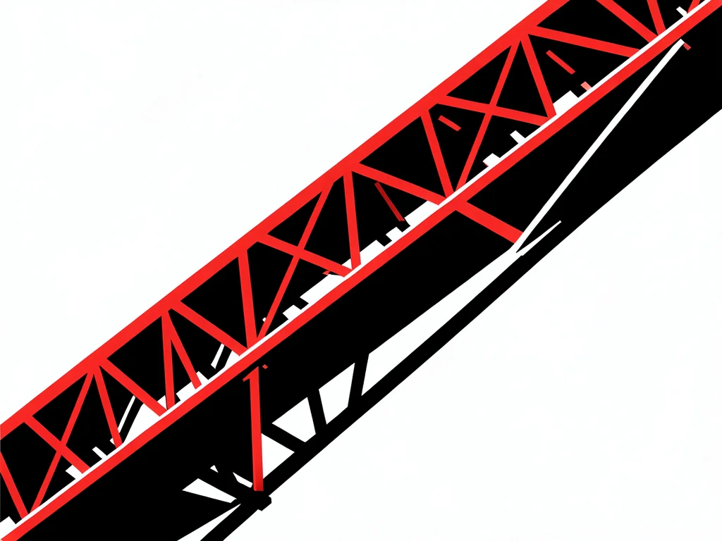Bridge girder structure as pure geometric diagonal lines and triangles