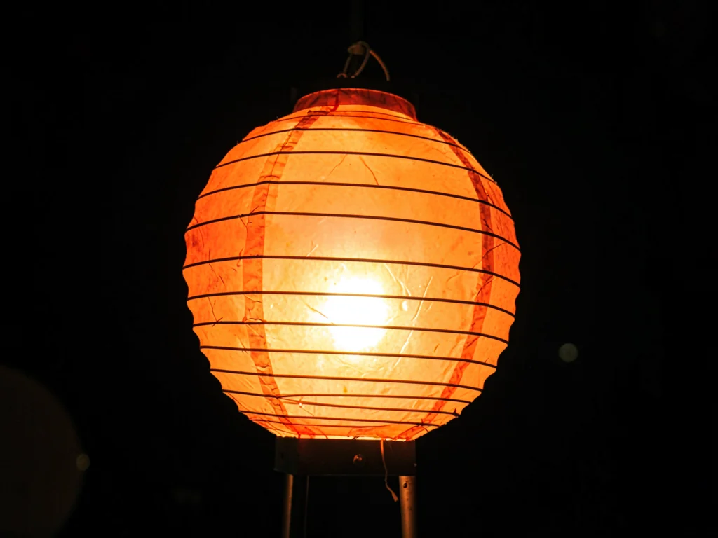 Paper lantern with light inside