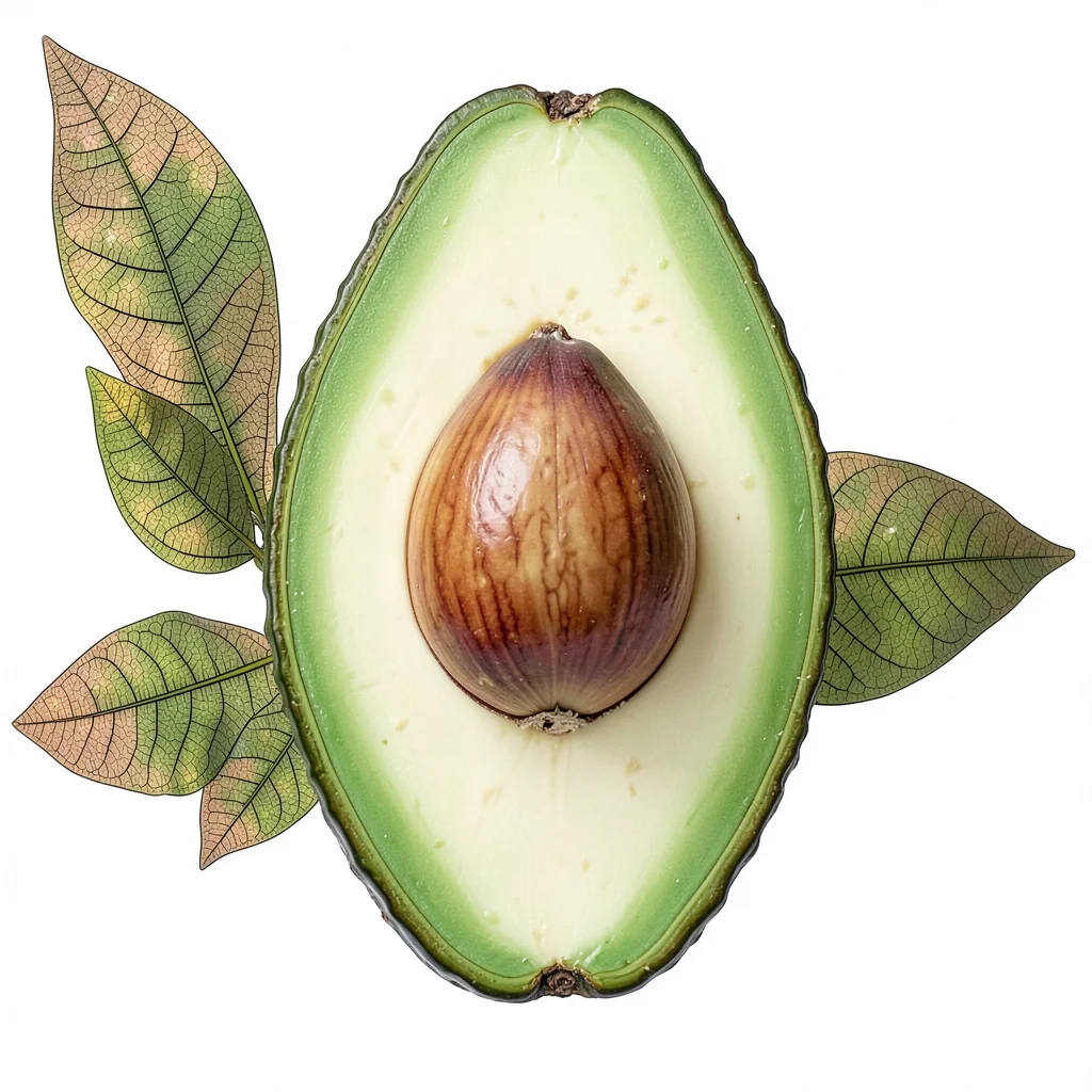 Avocado Longitudinal Section Seed Center