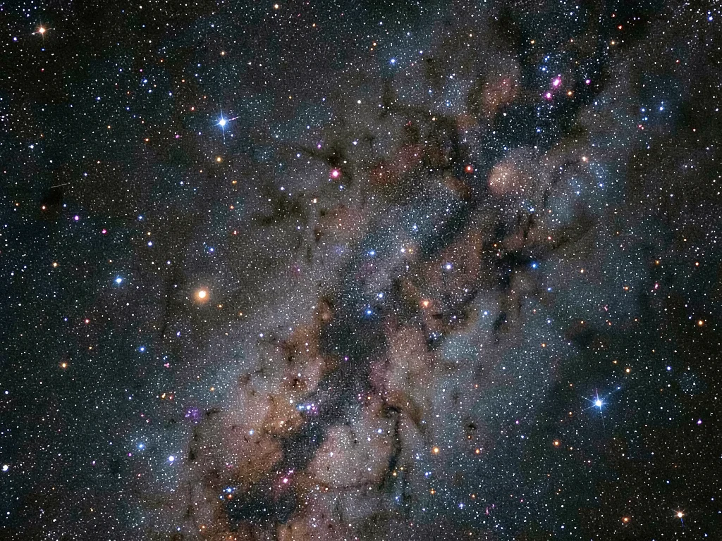 Galaxy core showing dense old star population