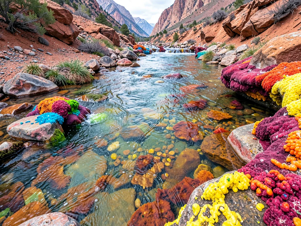 Thermal river carrying minerals creating colors