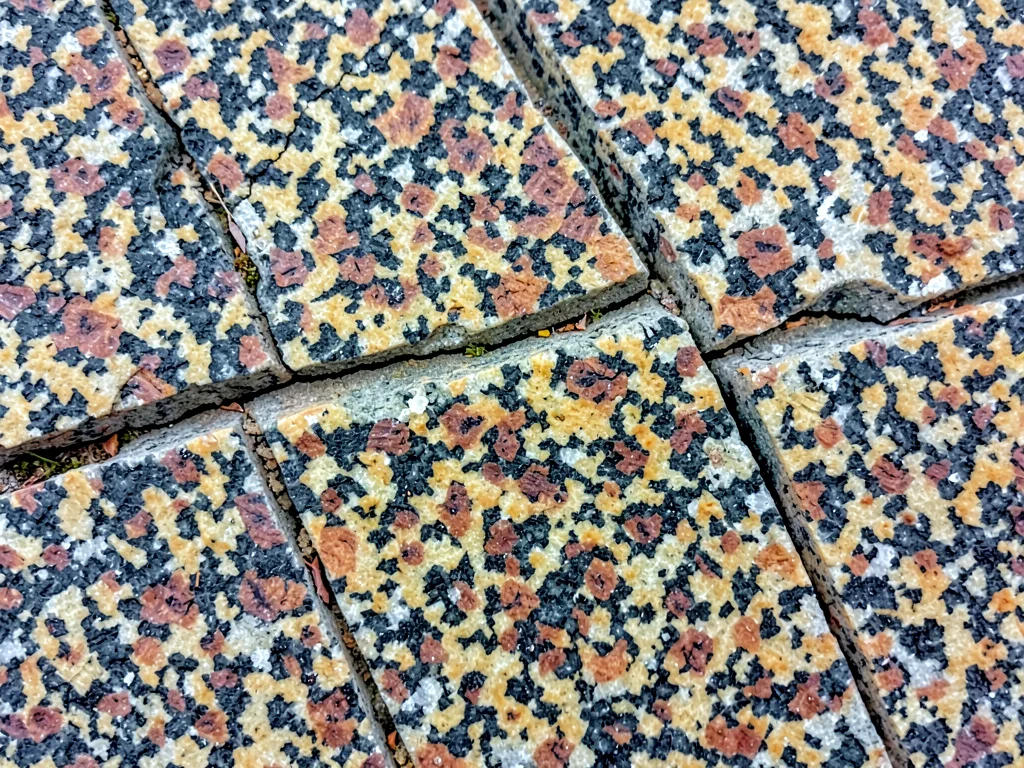 Granite joints showing parallel crack pattern