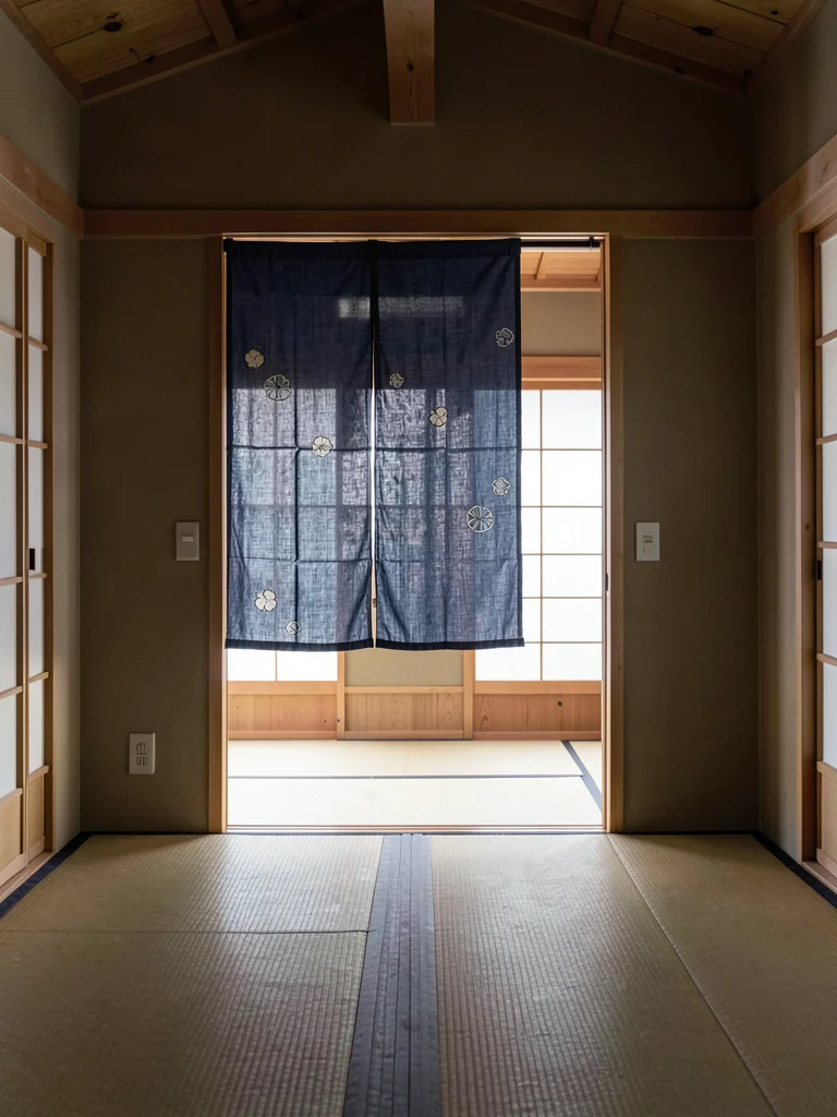 Indigo Noren Curtain Dividing Spaces