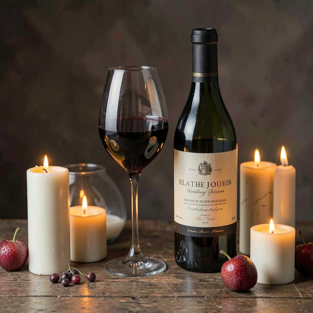 Wine and candles still life