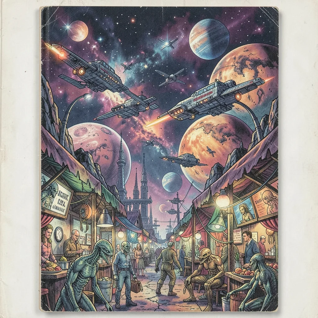 An alien marketplace on distant world