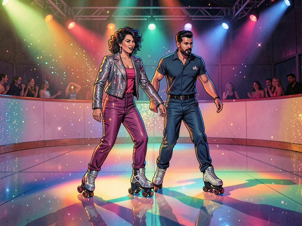 Disco seventies roller skating