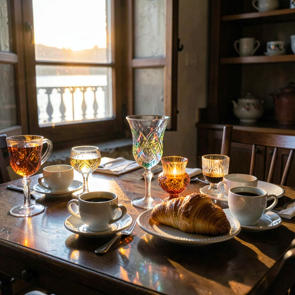 Through the lens of Venetian glass-making, molten luminosity, A breakfast table 