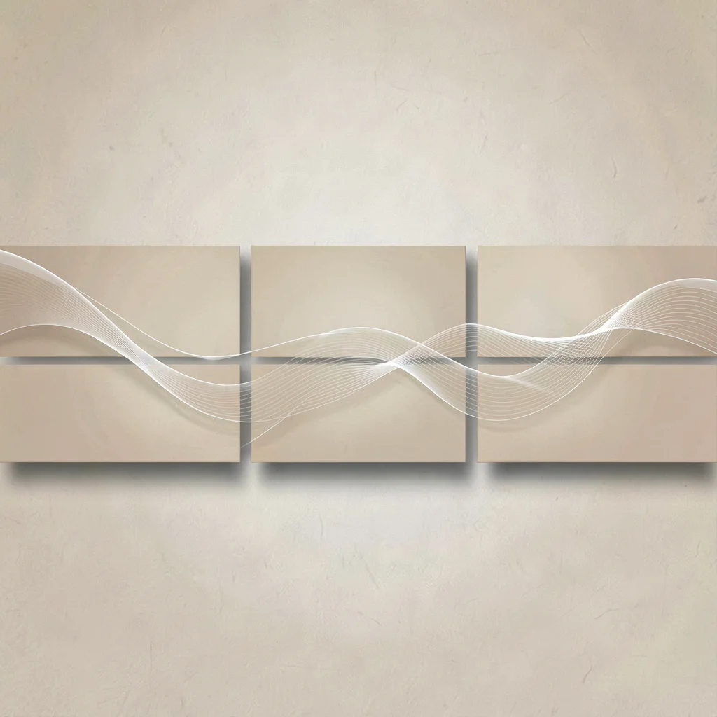 A motion-graphics scene-flow horizontal-strip with eight abstract key-frames con