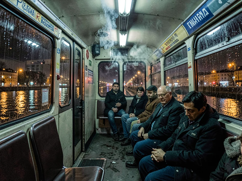 Belgrade tram at night