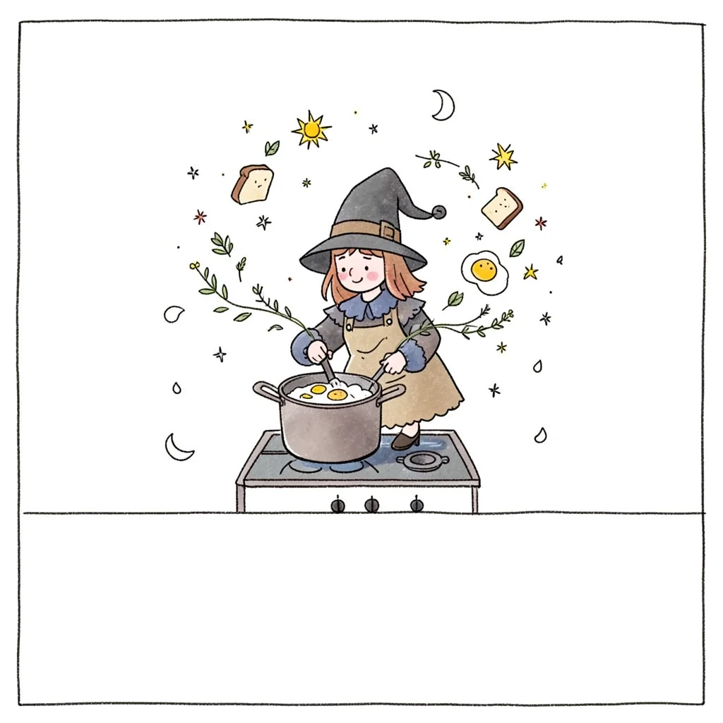 messy kitchen witch breakfast tarot