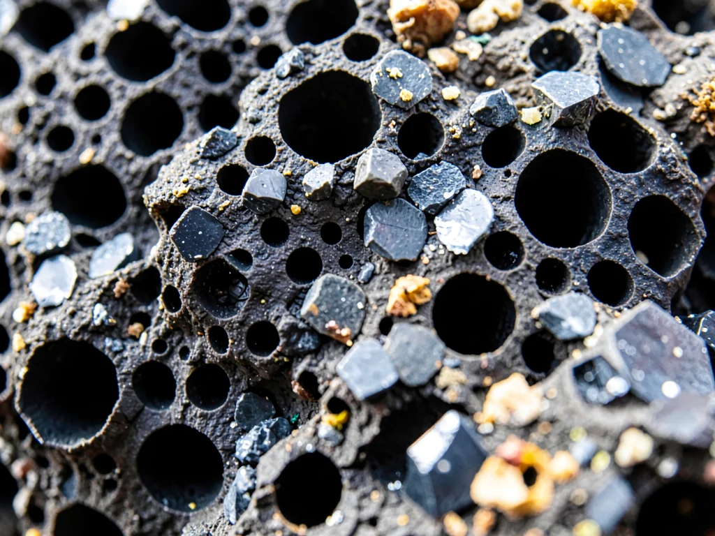 Basalt vesicles creating texture at macro scale