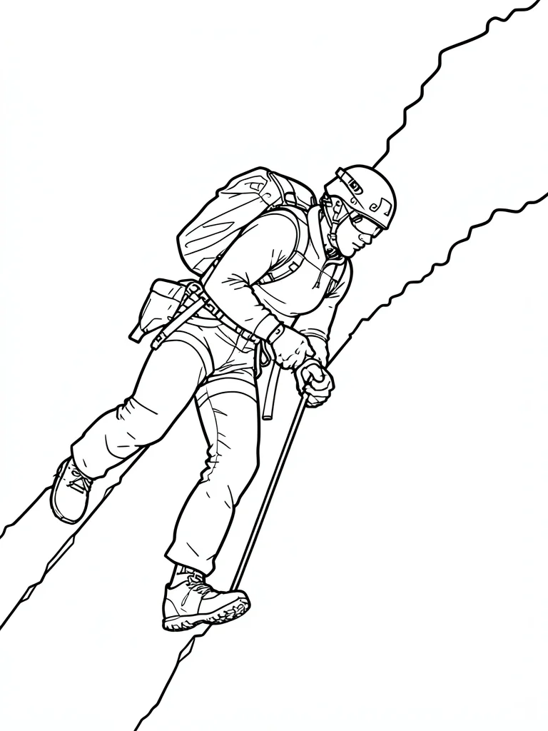 Mountain climber outline