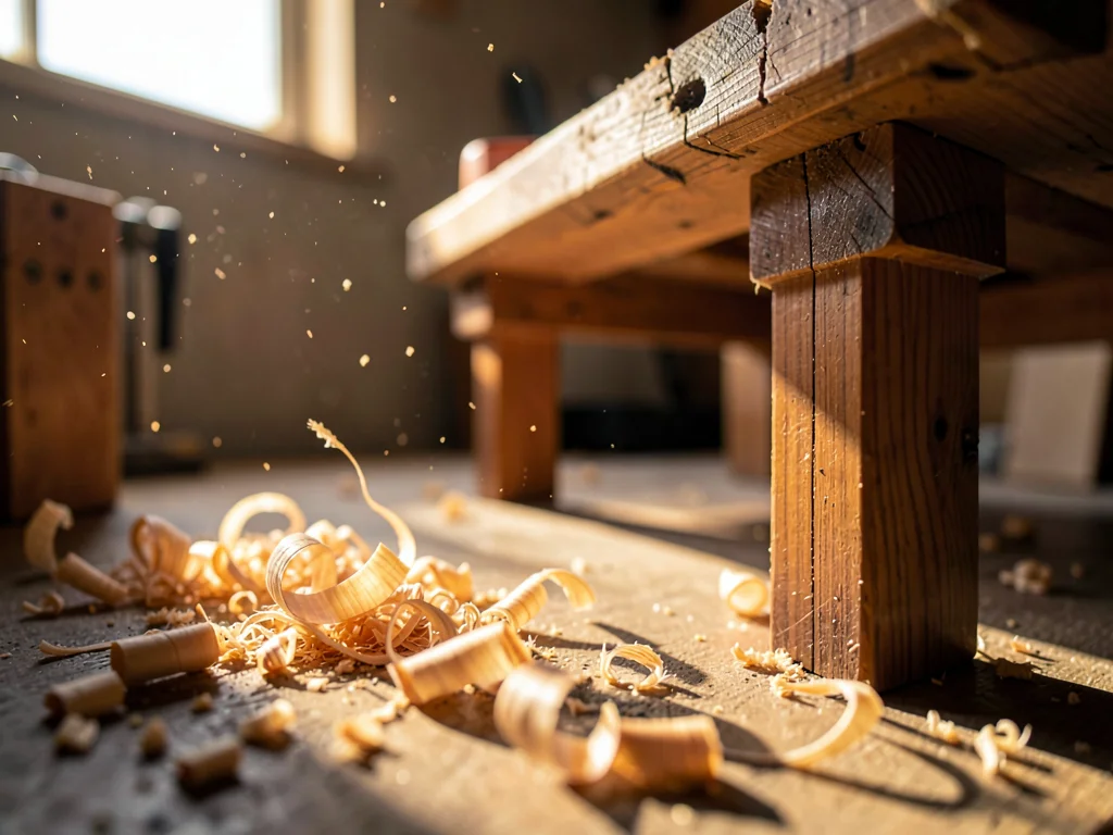 Workshop Floor Shavings Backlit