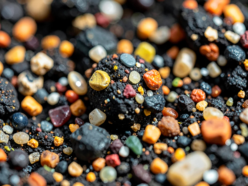 Single glass grain from volcanic source