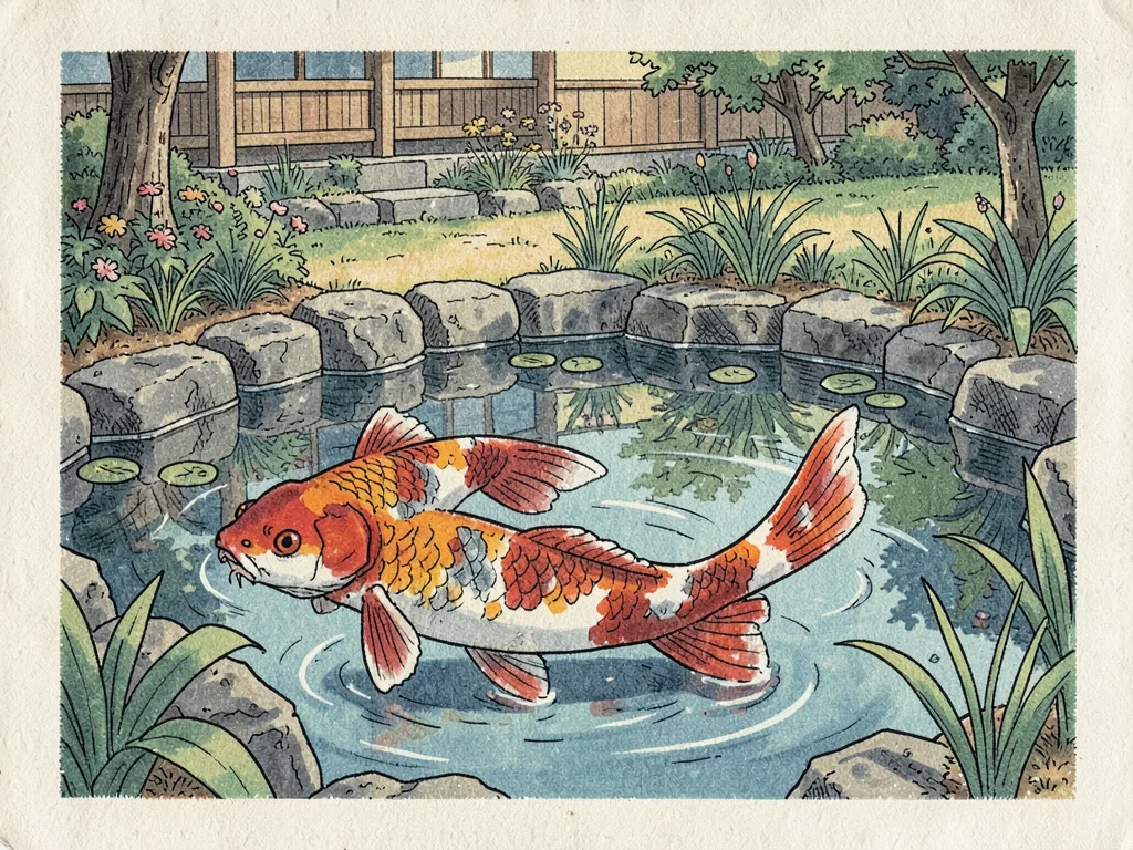 Koi fish in pond