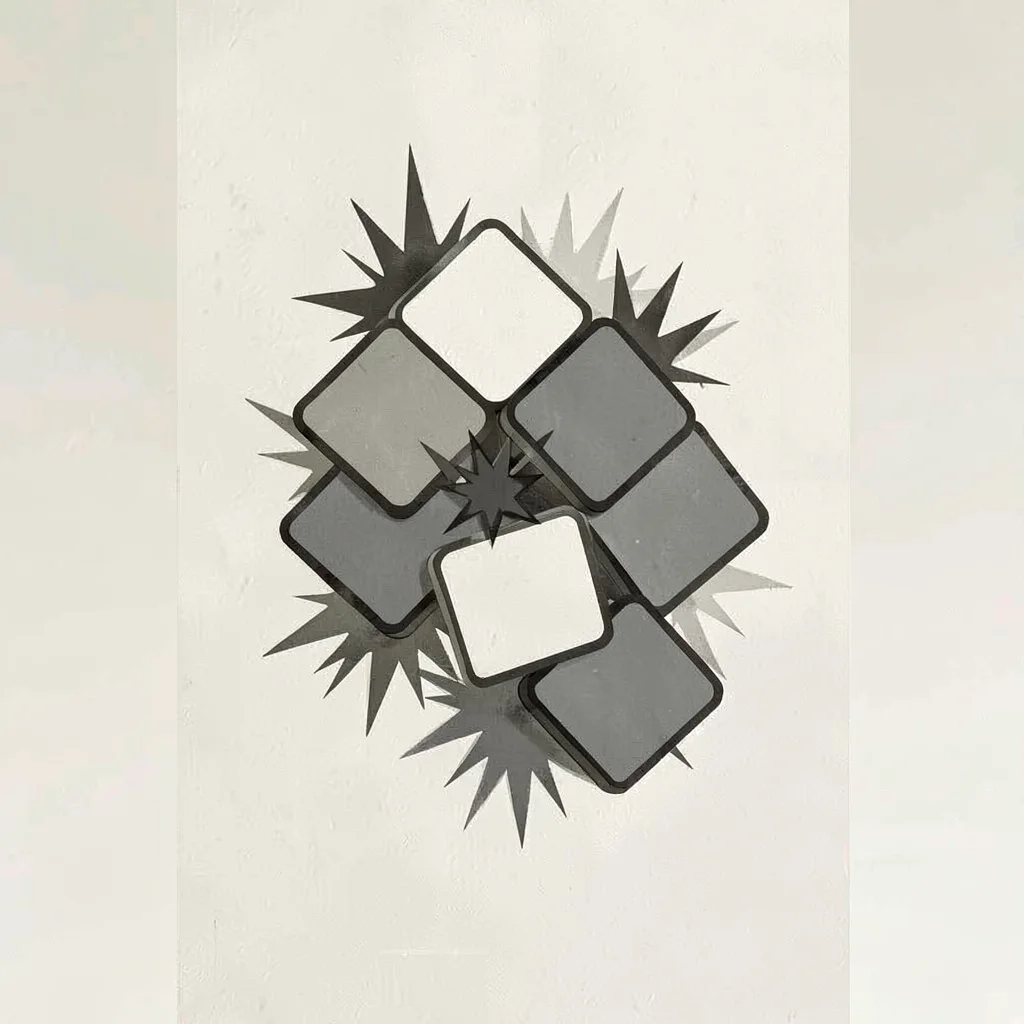 Vertical phone composition of a chunky cluster of bonus tiles popping with star 