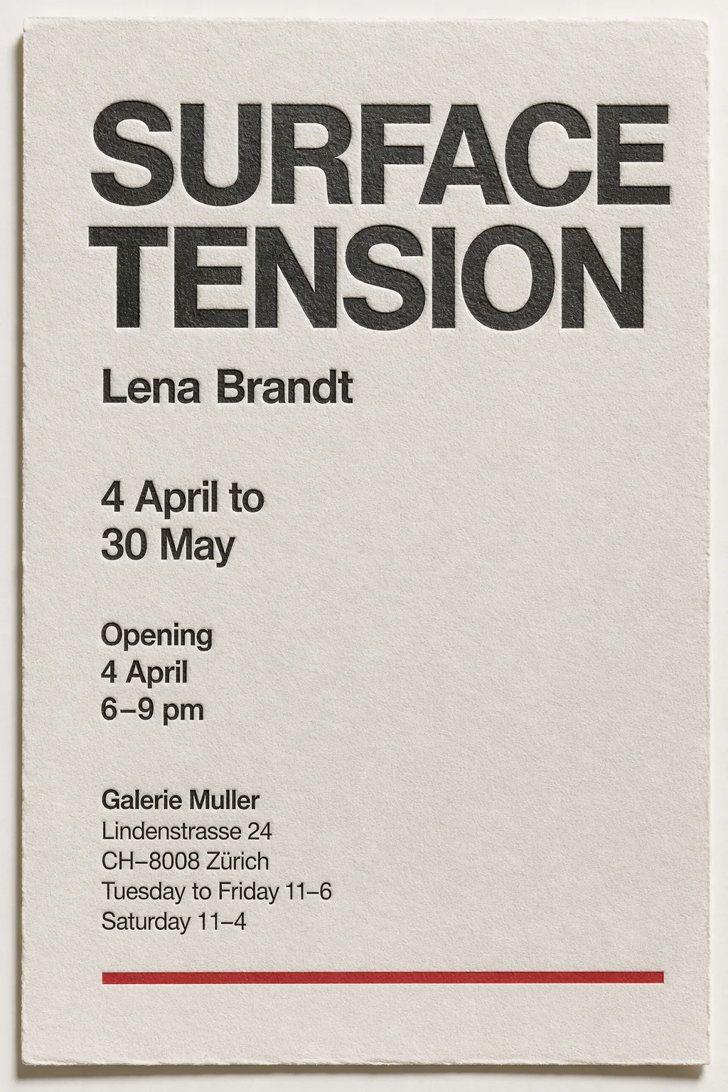 SURFACE TENSION gallery poster