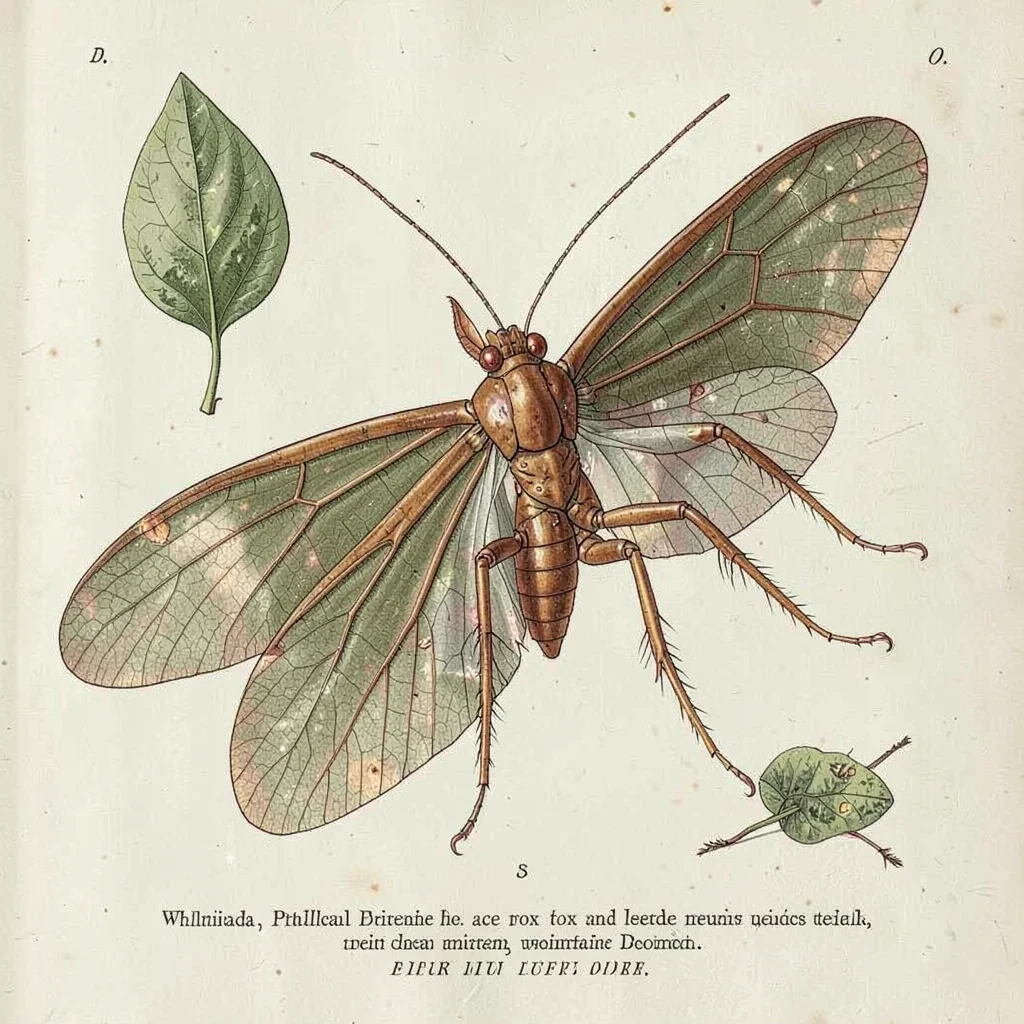 Walking leaf insect entomological plate