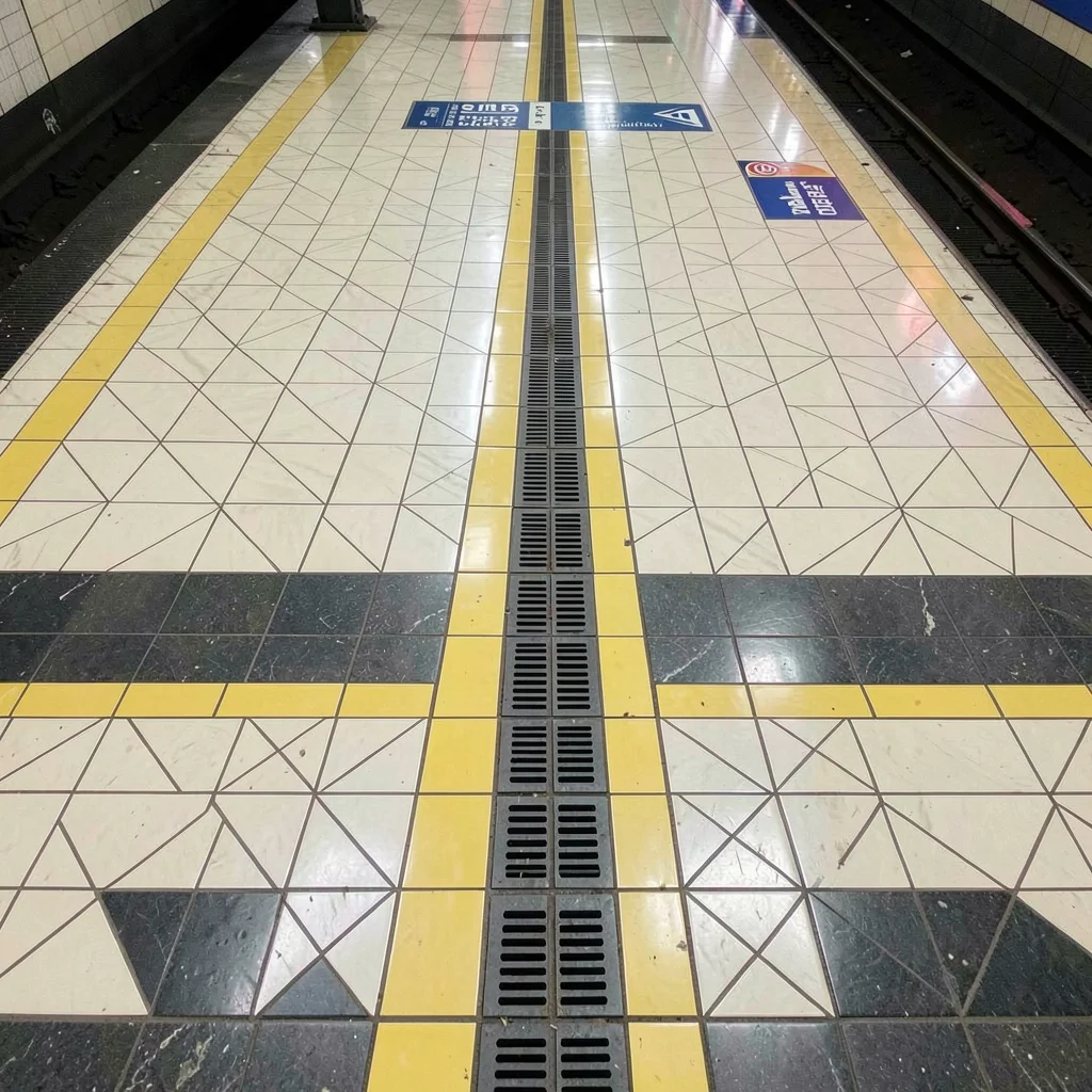 Platform Floor Geometric Tile Overhead