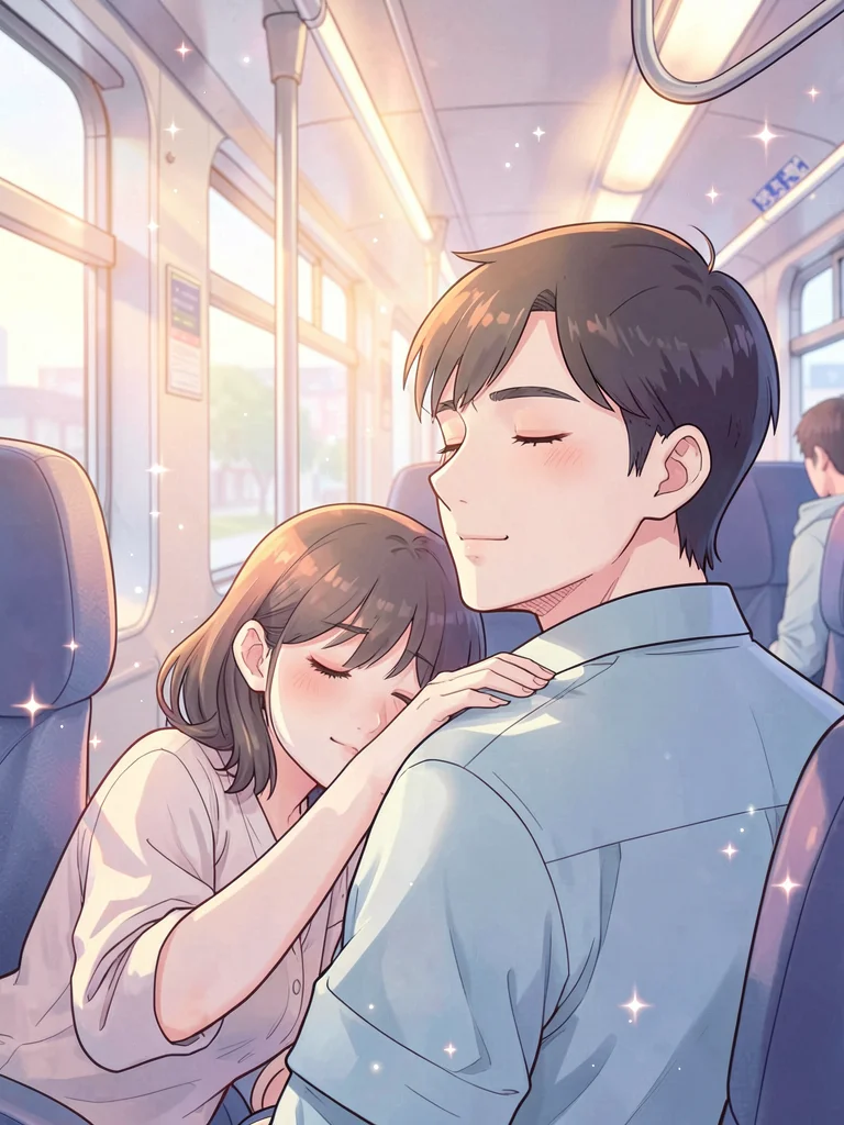 Sleeping on shoulder on bus