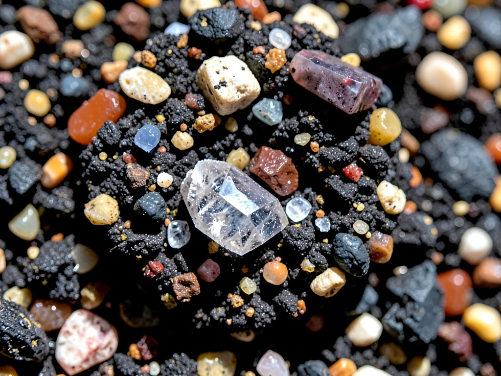 Quartz grain showing crystal faces