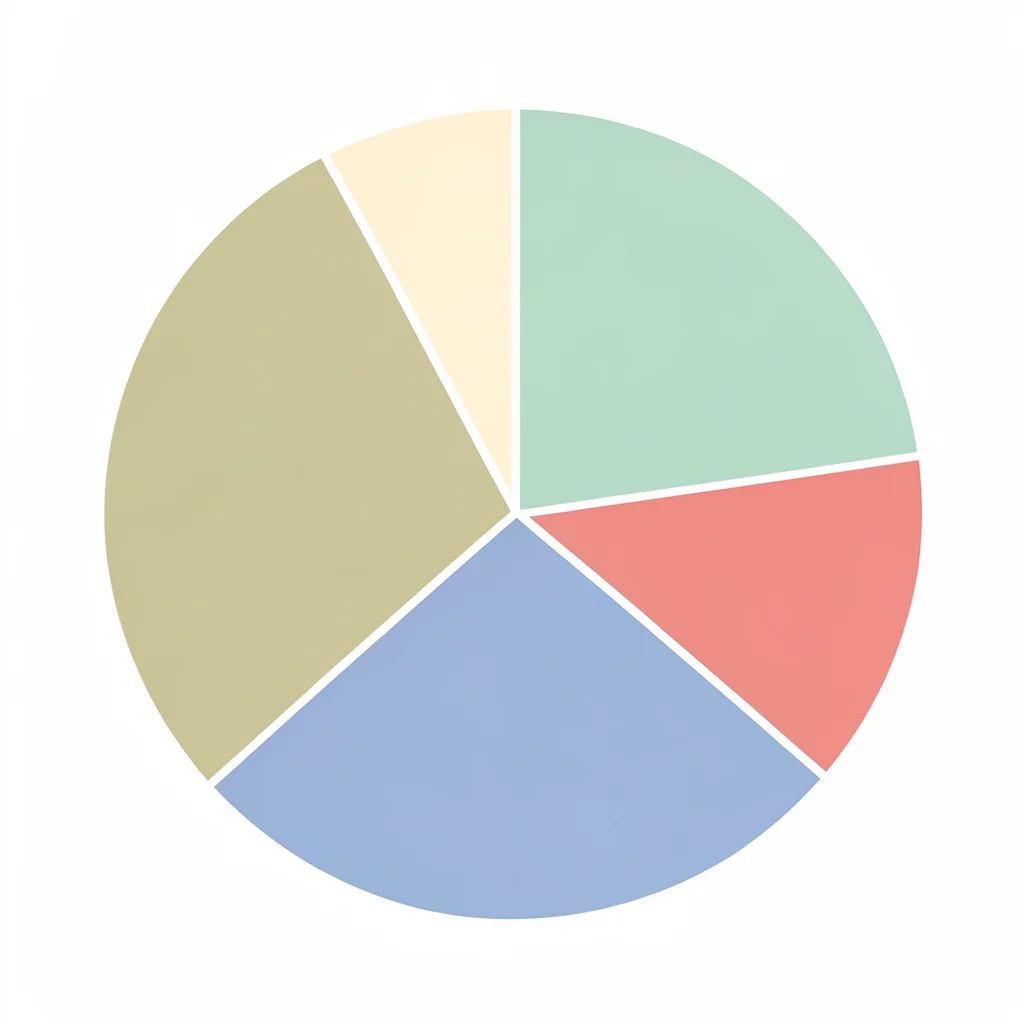 Flat-vector infographic of a circular pie-chart of breeds rendered as flat color