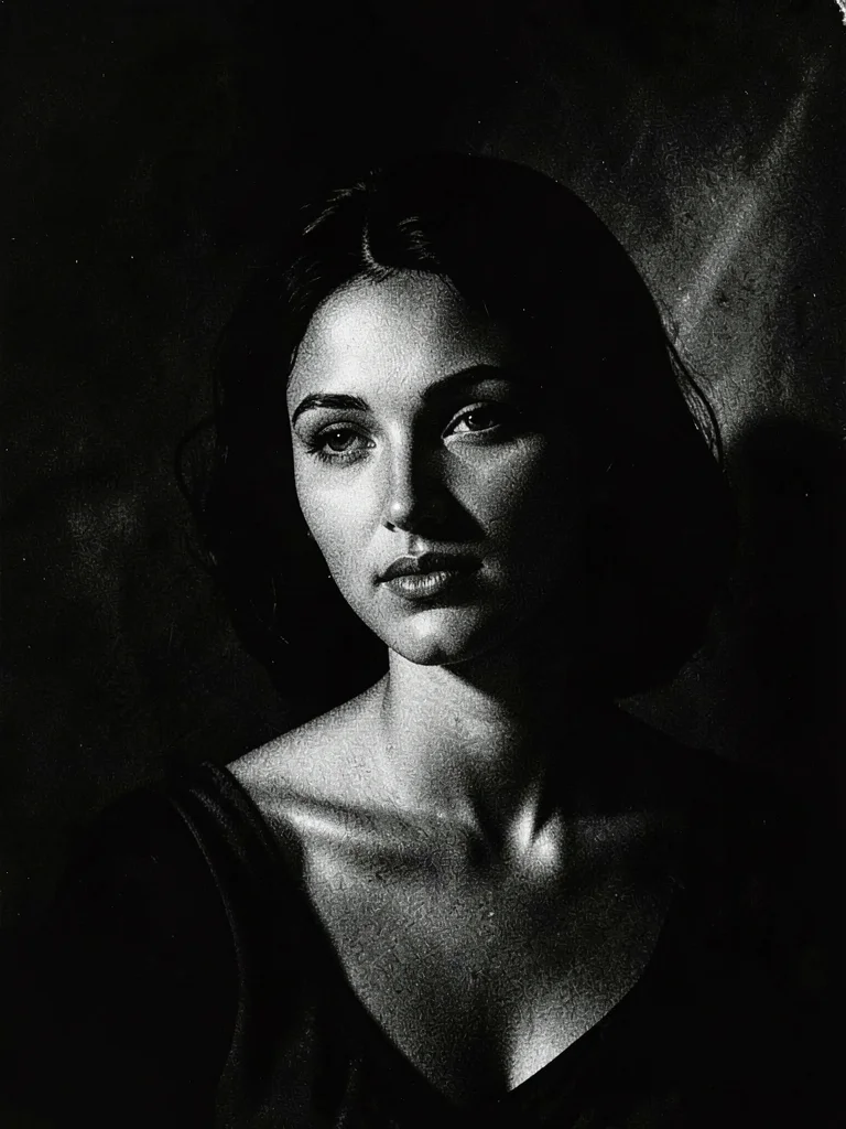 Woman emerging from shadow