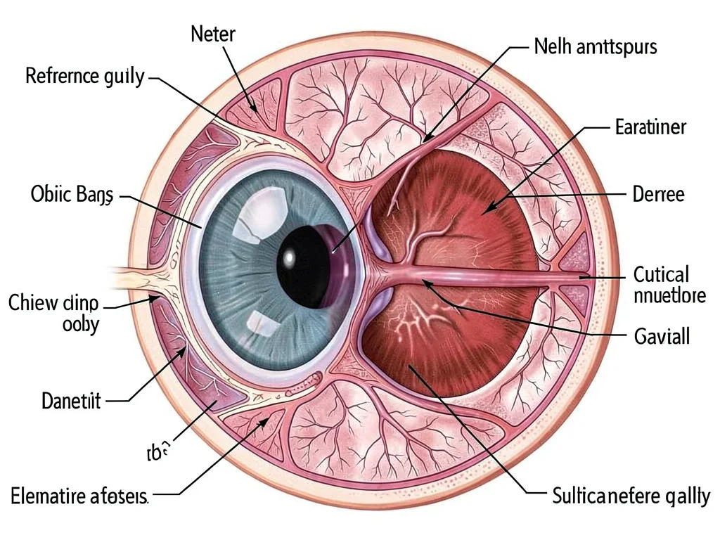 Human eye cross-section anatomy