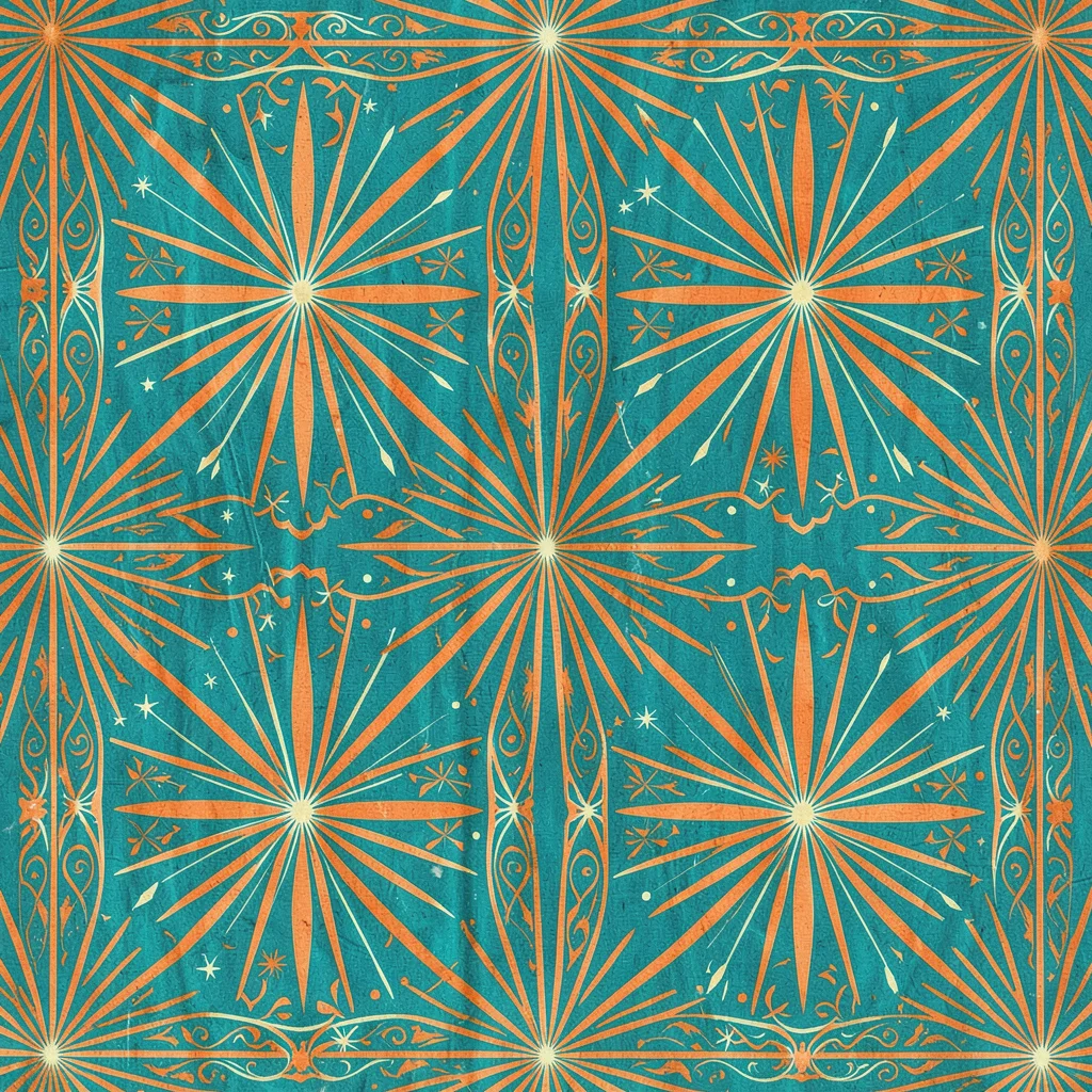 Atomic starburst turquoise orange